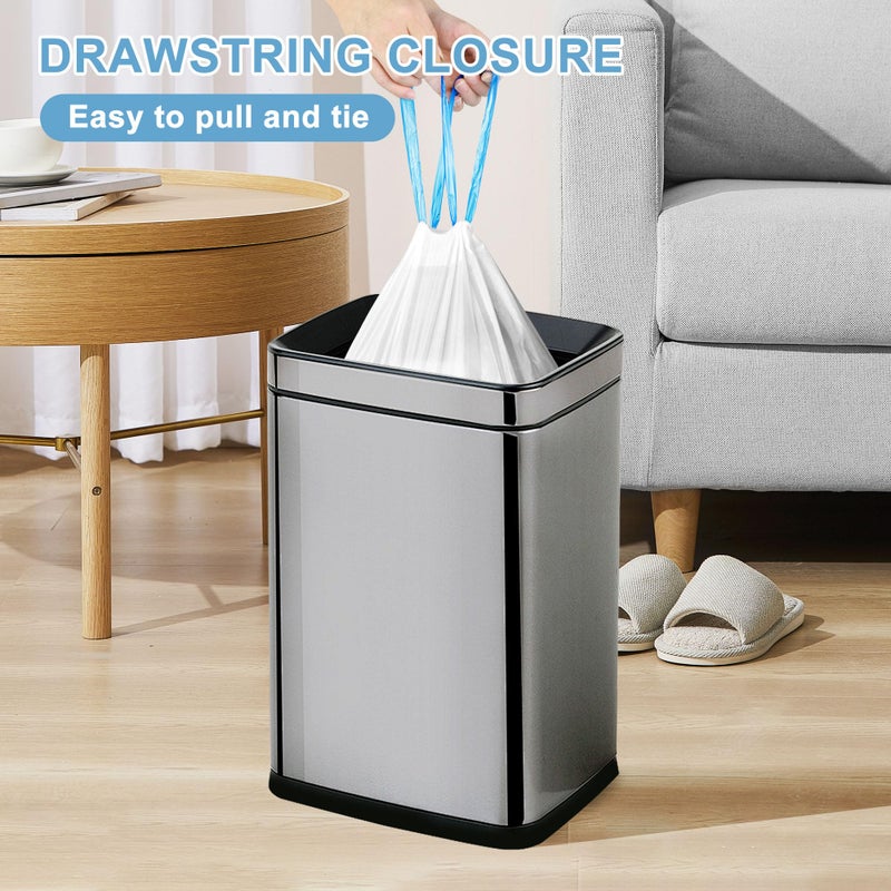 YUFDA 8 Gallon Trash Bags Drawstring-63 Count Pre-separated Medium Trash Bags 8 Gallon, White Unscented 8 Gal Garbage Bags for Home Kitchen Bathroom - Image 2